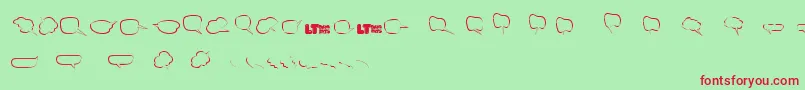 Freakycommentballoonslt Font – Red Fonts on Green Background