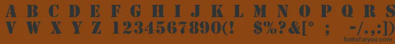 フォントTemplateCapsMediumSsiMedium – 黒い文字が茶色の背景にあります