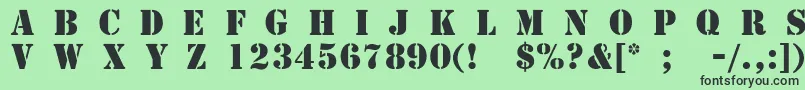 TemplateCapsMediumSsiMedium Font – Black Fonts on Green Background