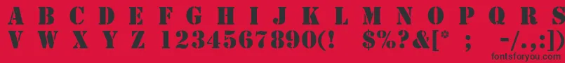 TemplateCapsMediumSsiMedium Font – Black Fonts on Red Background