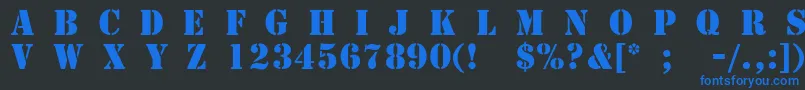 TemplateCapsMediumSsiMedium Font – Blue Fonts on Black Background