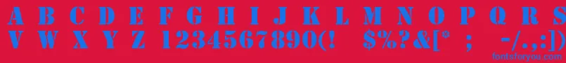 TemplateCapsMediumSsiMedium Font – Blue Fonts on Red Background