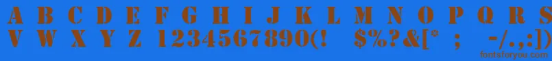 TemplateCapsMediumSsiMedium Font – Brown Fonts on Blue Background