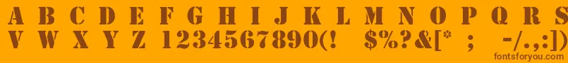 TemplateCapsMediumSsiMedium Font – Brown Fonts on Orange Background