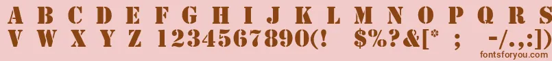 TemplateCapsMediumSsiMedium Font – Brown Fonts on Pink Background