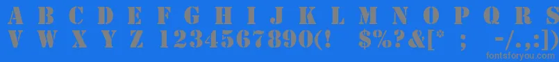 TemplateCapsMediumSsiMedium Font – Gray Fonts on Blue Background