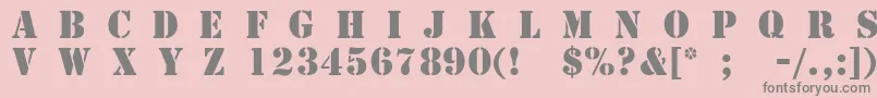 TemplateCapsMediumSsiMedium Font – Gray Fonts on Pink Background
