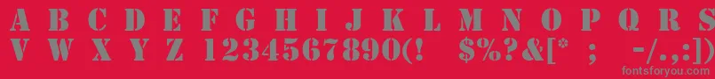 TemplateCapsMediumSsiMedium Font – Gray Fonts on Red Background