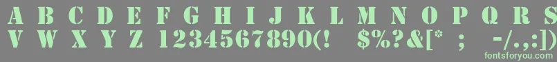 TemplateCapsMediumSsiMedium Font – Green Fonts on Gray Background