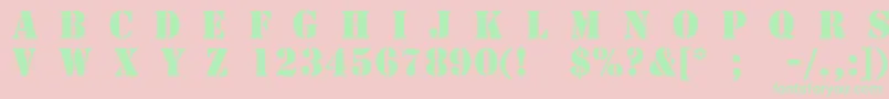 TemplateCapsMediumSsiMedium Font – Green Fonts on Pink Background