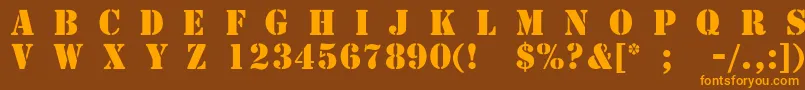 TemplateCapsMediumSsiMedium Font – Orange Fonts on Brown Background