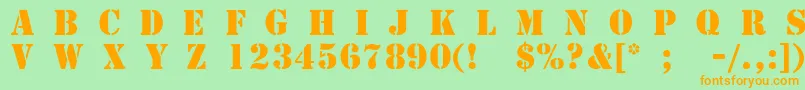 TemplateCapsMediumSsiMedium Font – Orange Fonts on Green Background