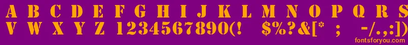 TemplateCapsMediumSsiMedium Font – Orange Fonts on Purple Background