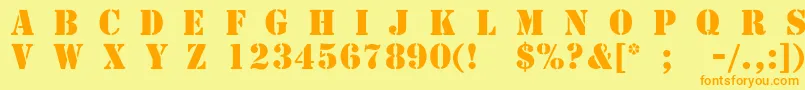 TemplateCapsMediumSsiMedium Font – Orange Fonts on Yellow Background