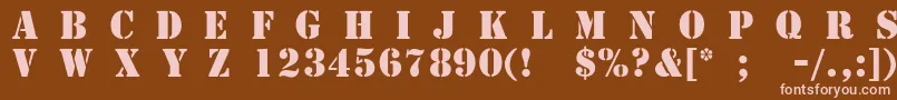 TemplateCapsMediumSsiMedium Font – Pink Fonts on Brown Background