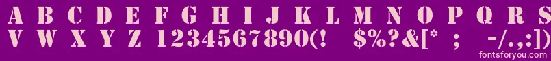 TemplateCapsMediumSsiMedium Font – Pink Fonts on Purple Background