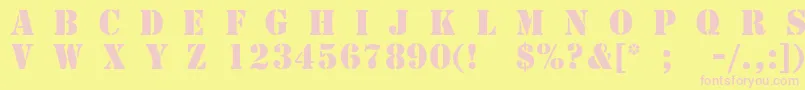 TemplateCapsMediumSsiMedium Font – Pink Fonts on Yellow Background