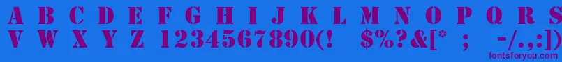 TemplateCapsMediumSsiMedium Font – Purple Fonts on Blue Background