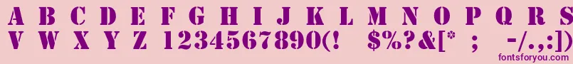 TemplateCapsMediumSsiMedium Font – Purple Fonts on Pink Background