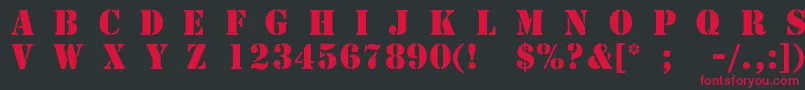 TemplateCapsMediumSsiMedium Font – Red Fonts on Black Background