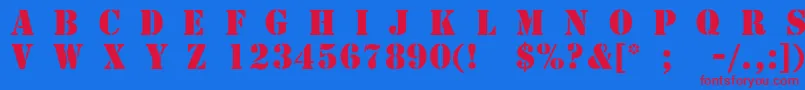 フォントTemplateCapsMediumSsiMedium – 赤い文字の青い背景