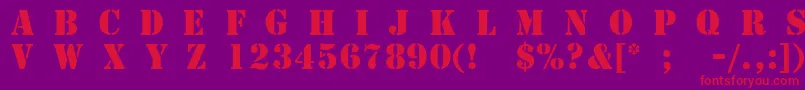 TemplateCapsMediumSsiMedium Font – Red Fonts on Purple Background