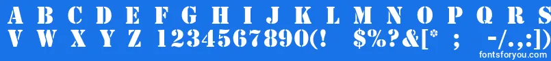 TemplateCapsMediumSsiMedium Font – White Fonts on Blue Background