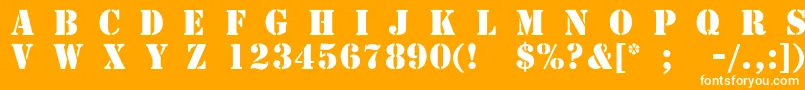 TemplateCapsMediumSsiMedium Font – White Fonts on Orange Background