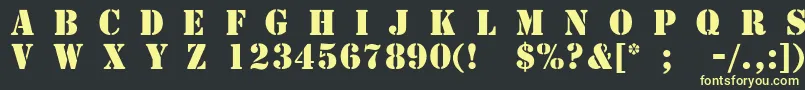 TemplateCapsMediumSsiMedium Font – Yellow Fonts on Black Background