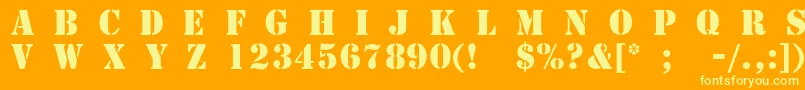 TemplateCapsMediumSsiMedium Font – Yellow Fonts on Orange Background
