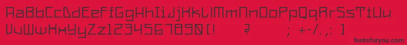 フォントConstructaUltrathin – 赤い背景に黒い文字