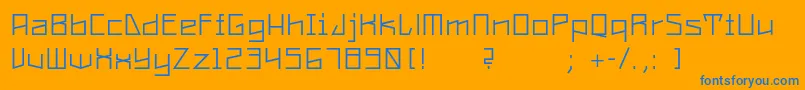 フォントConstructaUltrathin – オレンジの背景に青い文字