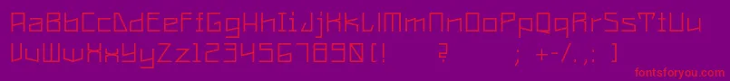 フォントConstructaUltrathin – 紫の背景に赤い文字