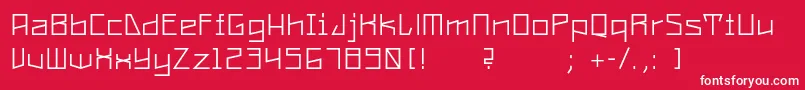 フォントConstructaUltrathin – 赤い背景に白い文字