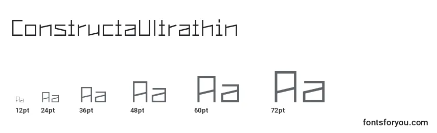 ConstructaUltrathin Font Sizes