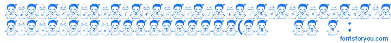Czcionka BabyFont – niebieskie czcionki