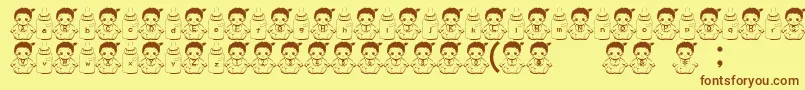 BabyFont Font – Brown Fonts on Yellow Background
