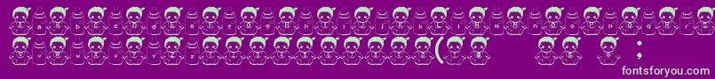 BabyFont Font – Green Fonts on Purple Background