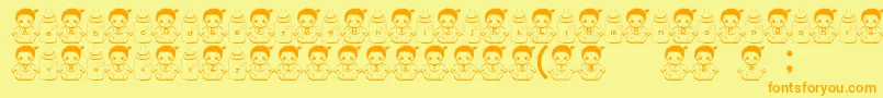 BabyFont Font – Orange Fonts on Yellow Background