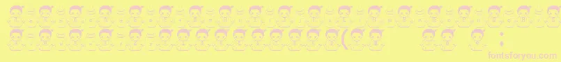 BabyFont Font – Pink Fonts on Yellow Background