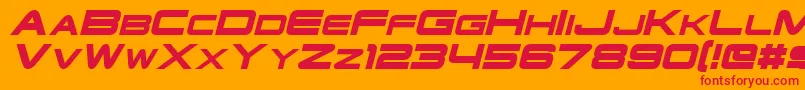 SchwarzeneggerItalic Font – Red Fonts on Orange Background