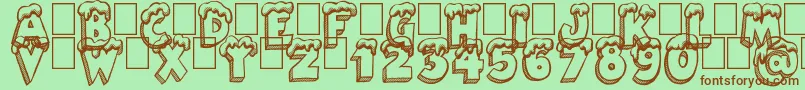 SantasAirMail Font – Brown Fonts on Green Background