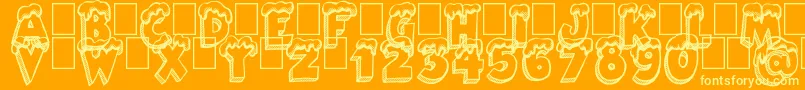 SantasAirMail Font – Yellow Fonts on Orange Background