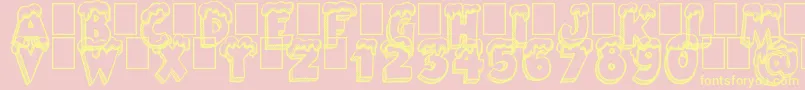 SantasAirMail Font – Yellow Fonts on Pink Background