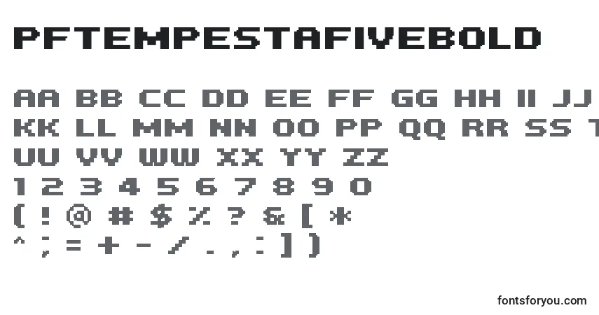 Fuente PfTempestaFiveBold - alfabeto, números, caracteres especiales