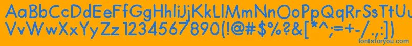 Claphappy Font – Blue Fonts on Orange Background