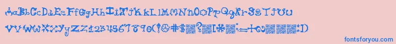 Hieroglyphlicks Font – Blue Fonts on Pink Background