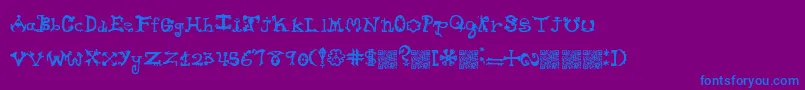 Hieroglyphlicks Font – Blue Fonts on Purple Background