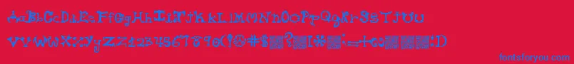 Hieroglyphlicks Font – Blue Fonts on Red Background