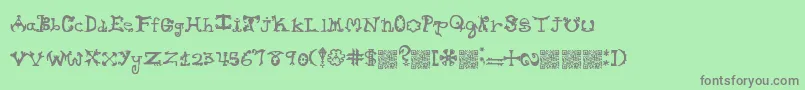 Hieroglyphlicks Font – Gray Fonts on Green Background